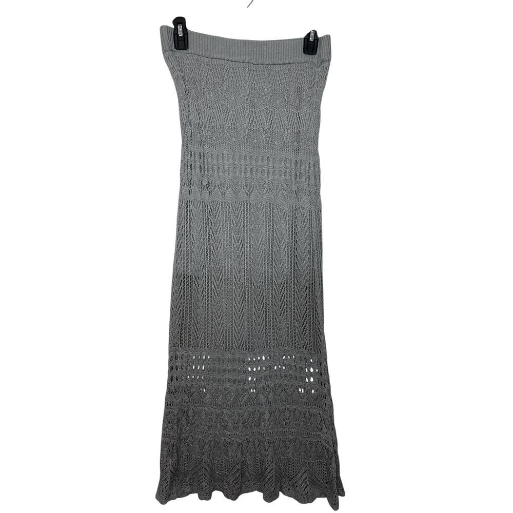 Grey Crochet Maxi‎ Skirt